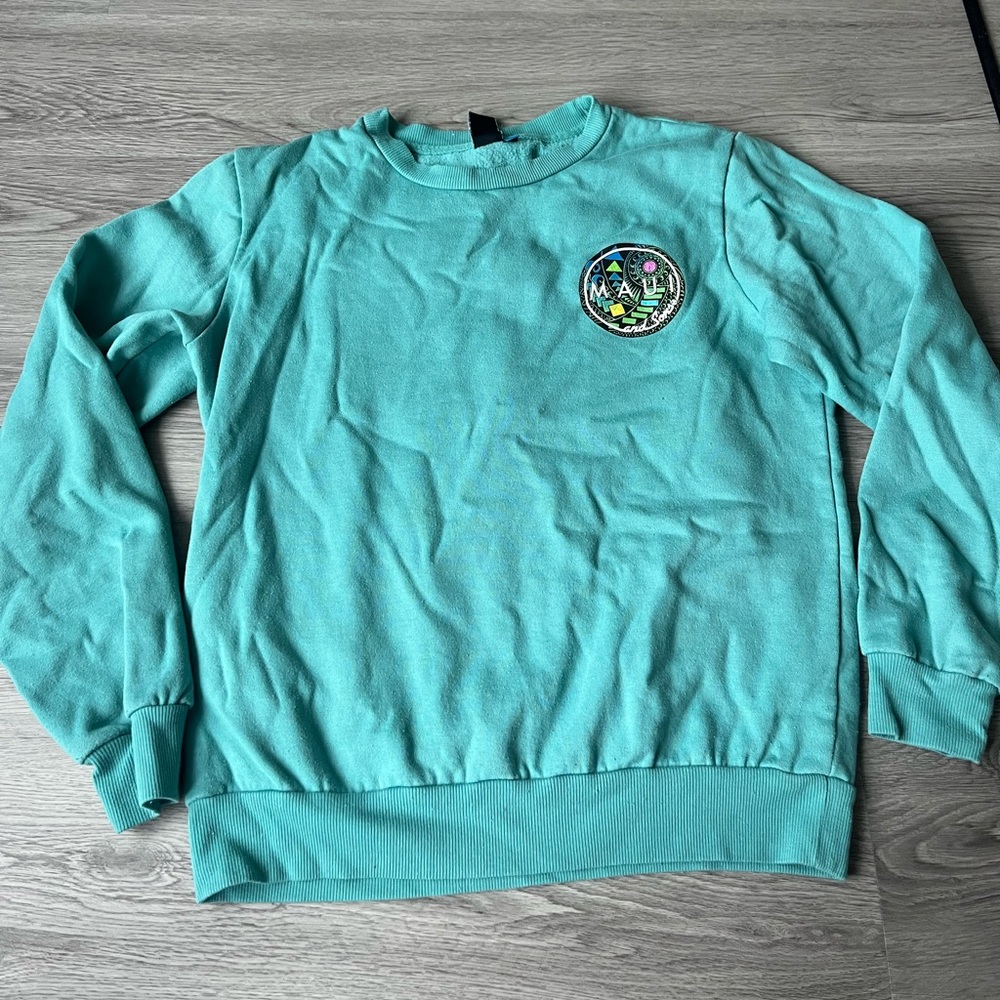Maui and Sons Teal Sweatshirt with Vibrant Logo